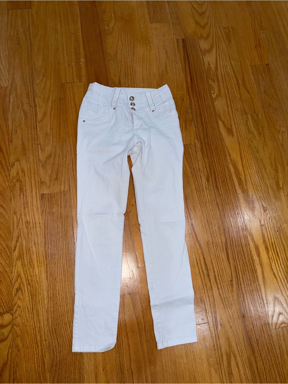 Posesion White Women's Jeans - High-Rise Button Fly